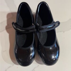 Black Patent Leather Tap Shoes with Strap